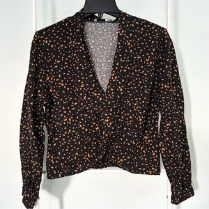 Lush Cropped Twist-Front Blouse